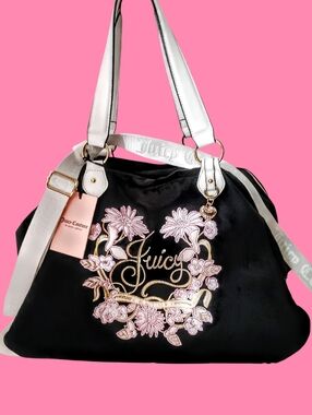 💎🩷🌸*Juicy Couture*RHINESTONES "Juicy In Bloom" Weekender Bag🌸🩷💎